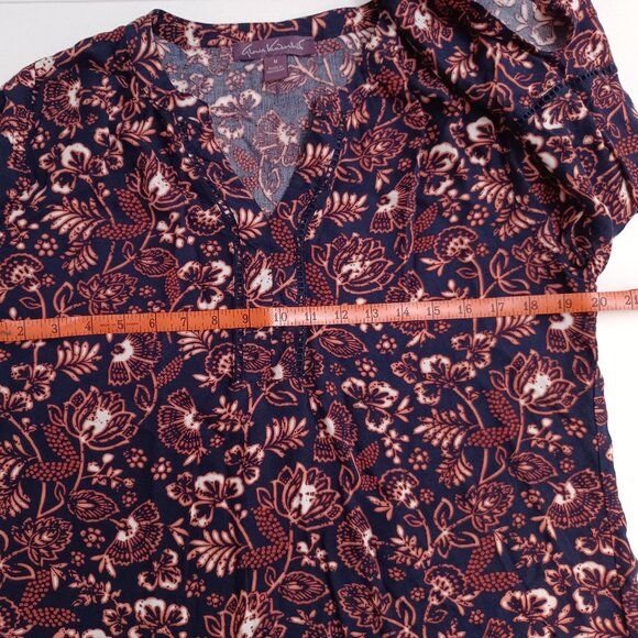 BOHO Gloria Vanderbilt Paisley V-Neck Blouse with Side Slits Size Medium - Picture 8 of 10